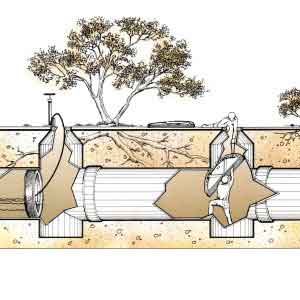 Pneumatic disk pipe plug blocking flow